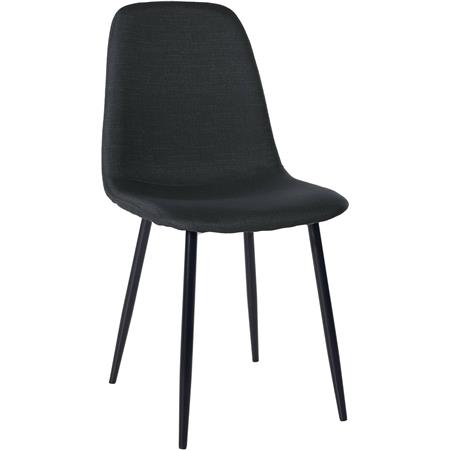 Silla de Confidente NAIPES, Robusta Estructura Metálica, en Tela color Negro