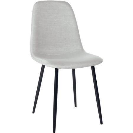 Silla de Confidente NAIPES, Robusta Estructura Metálica, en Tela color Crema
