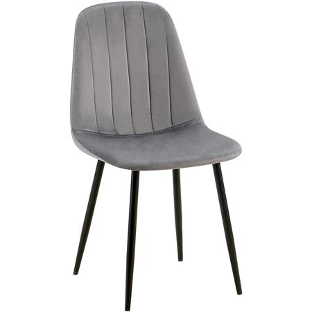 Silla de Confidente AMBRA, Diseño Moderno y Sofisticado, en Terciopelo color Gris Oscuro
