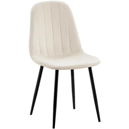 Silla de Confidente AMBRA, Diseño Moderno y Sofisticado, en Terciopelo color Blanco Crema