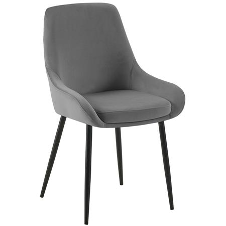 Silla de Confidente ANKARA, Gran Comodidad, Exclusivo Diseño, en Terciopelo color Gris Oscuro