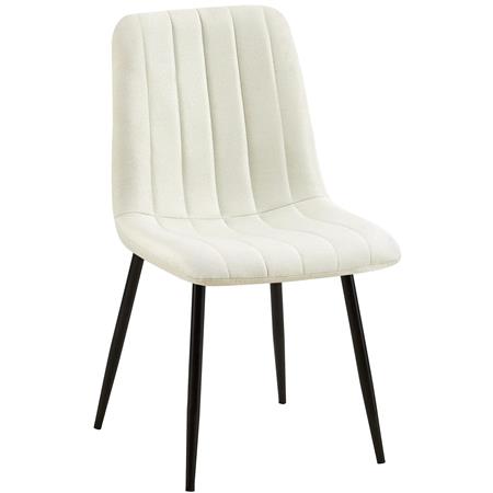 Silla de Confidente DAITONA, Diseño Moderno, Patas Metálicas, en Tela color Crema