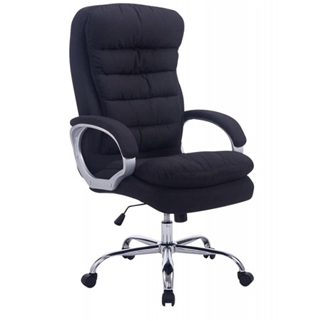 DEMO# Sillón de Oficina ACUÑA TELA, Gran Acolchado, Resistente hasta 160 kg, en color Negro