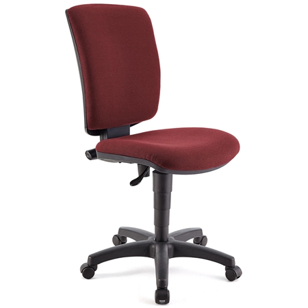 DEMO# Silla de Oficina ATLAS SIN BRAZOS, Respaldo Ajustable, Gran Acolchado, En Tela Burdeos
