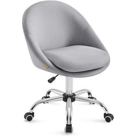 Silla de Oficina de Diseño ADEL, Base Cromada, En Tela color Gris