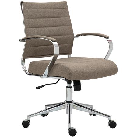 Silla de Oficina EVERY, Diseño Elegante, Estructura Metálica, en Tela color Gris Topo