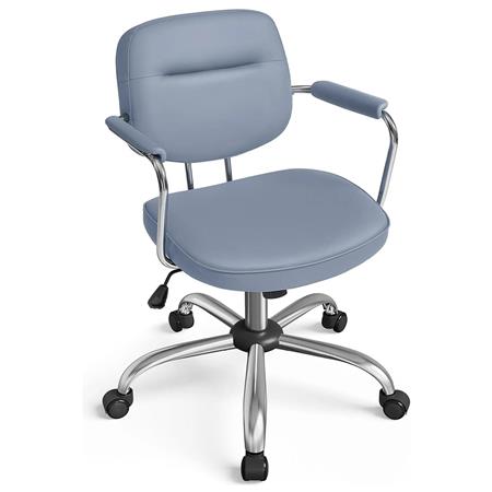 Silla de Oficina CLASSY, Gran Acolchado, Estructura Metálica, en Piel color Azul
