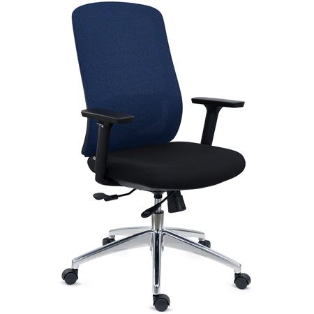 DEMO# Silla Ergonómica ASTRA, Asiento Ajuste Profundidad, Mecanismo Sincro, Uso Intensivo 8H, Azul