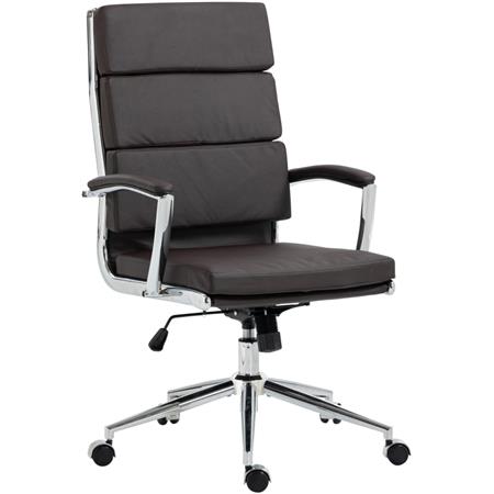 Silla de Oficina TODRA, Elegante Diseño Clásico, Muy Confortable, en Piel Marrón