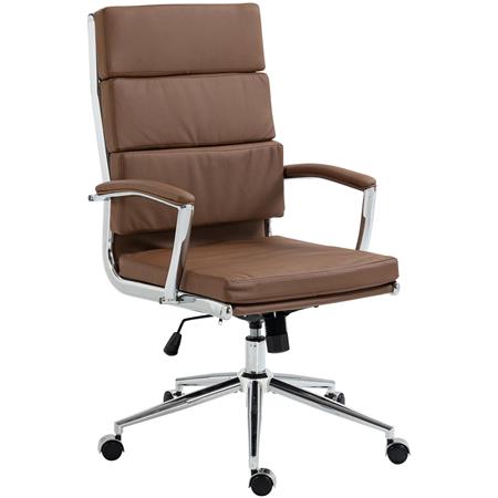 Silla de Oficina TODRA, Elegante Diseño Clásico, Muy Confortable, en Piel Marrón Claro