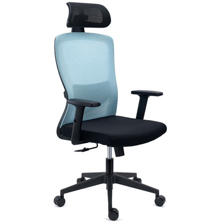 Silla de Oficina NOTE PRO, Reposacabezas, Soporte Lumbar Ajustable, Confort 8H, Tela y Malla Verde