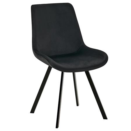 Silla de Confidente UNAMI, Grueso Acolchado, en Terciopelo color Negro