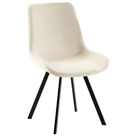 Silla de Confidente UNAMI, Grueso Acolchado, en Terciopelo color Crema