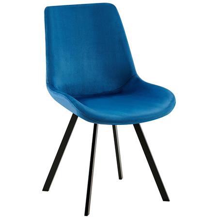 Silla de Confidente UNAMI, Grueso Acolchado, en Terciopelo color Azul