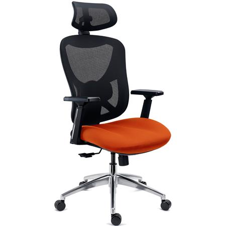 Silla Ergonómica URUS, Respaldo Ajustable Altura, Espuma Inyectada, Uso Pro 8H, En Naranja