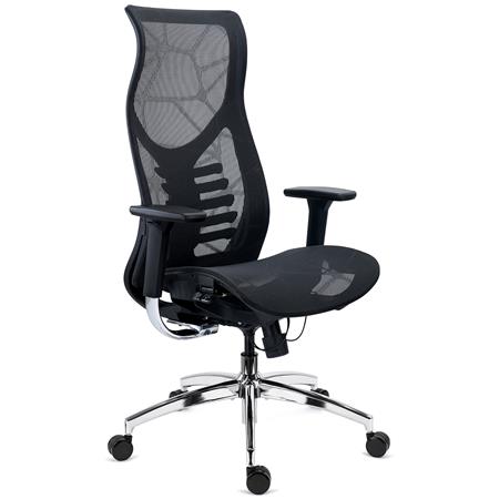 Silla Ergonómica VICTUS, Alto Respaldo con Soporte Lumbar, Asiento Deslizable, Diseño Exclusivo, Negro