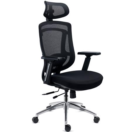 Silla Ergonómica ASTON, Soporte Lumbar 3D, Asiento Inyectado Deslizante, Uso Profesional 8H, Negro