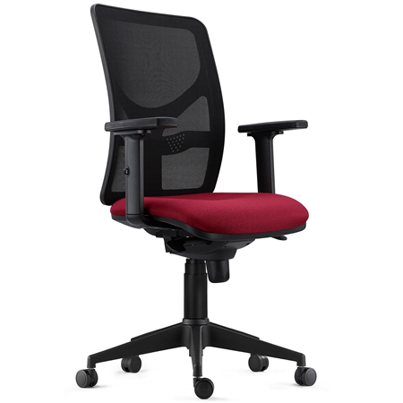 DEMO# Silla de Oficina MILO PRO, Brazos 2D Ajustables, Soporte Lumbar, en Tela Burdeos