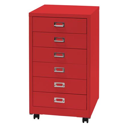 Archivador DONY 6 CAJONES, 40x41x75 cm, en Acero color Rojo