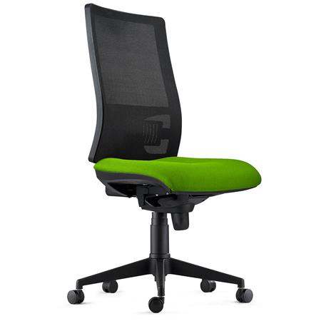 DEMO# Silla Ergonómica EMERSON, Sin Reposabrazos, Respaldo Ajustable, en Tela color Verde