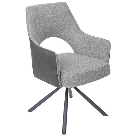 Silla de Confidente ANNIE, Giratoria, Diseño Moderno y Original, en Tela color Gris