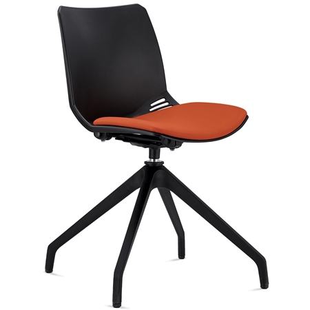 DEMO# Silla de Confidente SUVA, Giratoria, Diseño Moderno, color Naranja