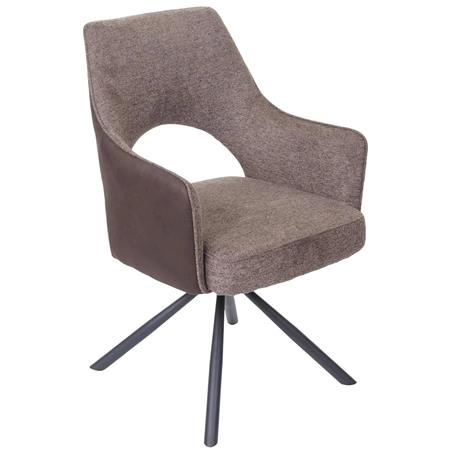 Silla de Confidente ANNIE, Giratoria, Diseño Moderno y Original, en Tela color Marrón