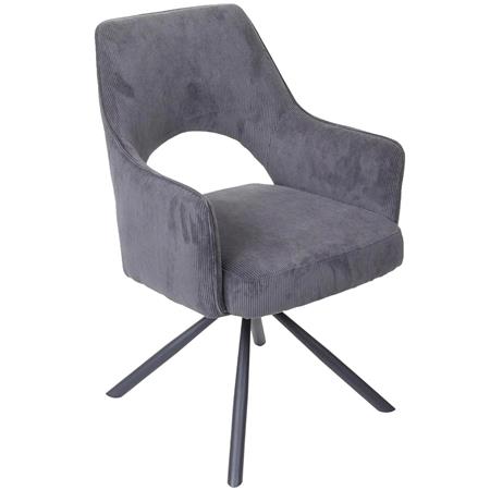Silla de Confidente ANNIE, Giratoria, Diseño Moderno y Original, en Pana color Gris