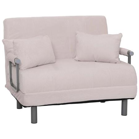 Sofá LESLY, 2 plazas, Convertible en Cama, en Tela color Crema