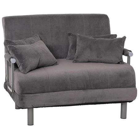 Sofá LESLY, 2 plazas, Convertible en Cama, en Tela color Gris Oscuro