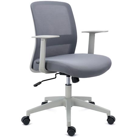DEMO# Silla de Oficina YOSEMITE, Mecanismo Basculante, Soporte Lumbar, En Tela y Malla Transpirable, Gris