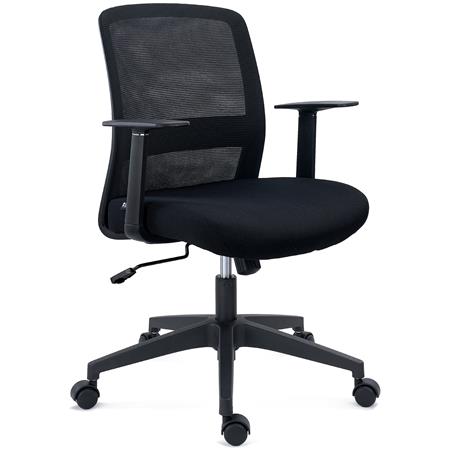 DEMO# Silla de Oficina YOSEMITE, Mecanismo Basculante, Soporte Lumbar, En Tela y Malla Transpirable, Negro