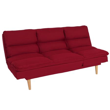 Sofá MENDIX, Diseño Moderno, Convertible en Cama, en Tela color Rojo