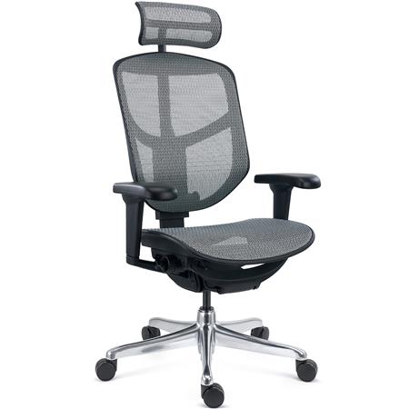 DEMO# Silla Ergonómica ENJOY, Totalmente Ajustable, Calidad Profesional, Exclusivo Diseño, En Malla Gris