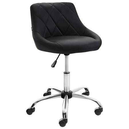 Taburete de Oficina DOVER PIEL, Gran Acolchado, Elegante Diseño, color Negro