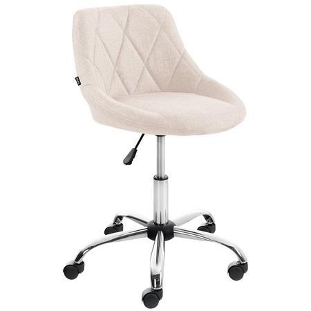 Taburete de Oficina DOVER TELA, Gran Acolchado, Elegante Diseño, color Crema
