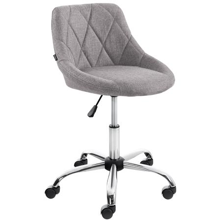 Taburete de Oficina DOVER TELA, Gran Acolchado, Elegante Diseño, color Gris Claro
