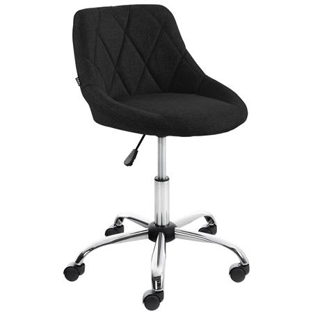 Taburete de Oficina DOVER TELA, Gran Acolchado, Elegante Diseño, color Negro