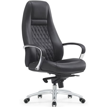 Sillón Ergonómico TINDAYA, Diseño Exclusivo, Tapizado en Piel Genuina color Negro