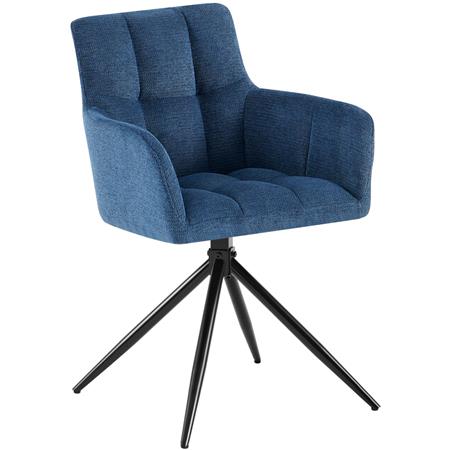 Silla de Confidente KEMP, Diseño Moderno, Giratoria, en Tela color Azul