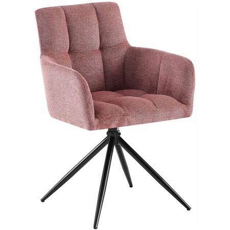 Silla de Confidente KEMP, Diseño Moderno, Giratoria, en Tela color Rosa