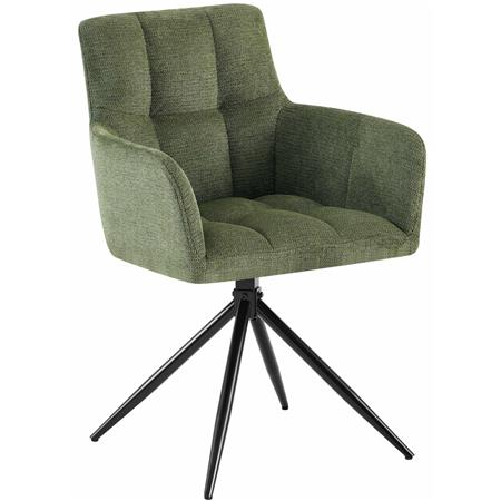 Silla de Confidente KEMP, Diseño Moderno, Giratoria, en Tela color Verde