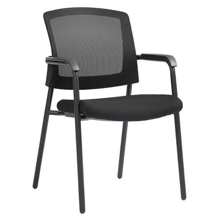 Silla de Confidente CARTER, Apilable, en Tela y Malla Transpirable, color Negro