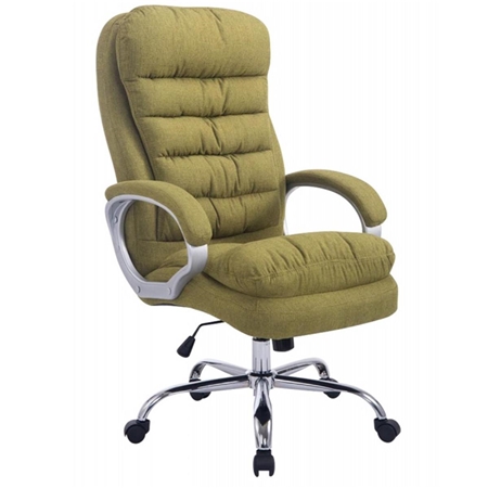 DEMO# Sillón de Oficina ACUÑA TELA, Gran Acolchado, Resistente hasta 160 kg, en color Verde