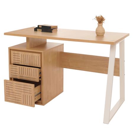 Mesa de Ordenador HESSEN, Diseño Moderno, Dimensiones 118x58x77 cm, en Madera color Olmo