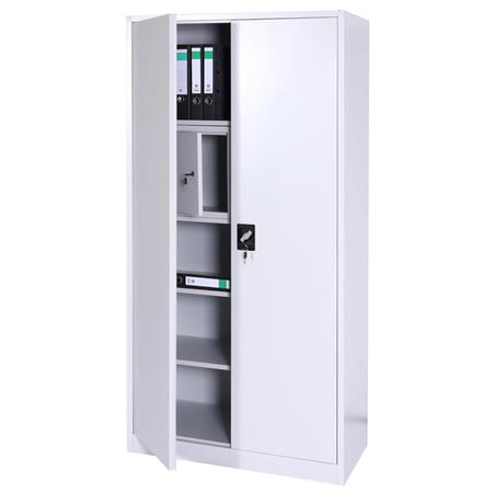 Armario ISABA, 185x90x45 cm, 2 puertas, en Acero color Gris