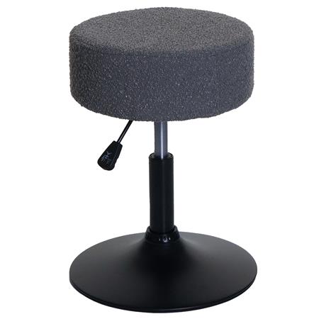 Taburete BLOOM, Giratorio 360º, Grueso Acolchado, en Tela color Gris Oscuro