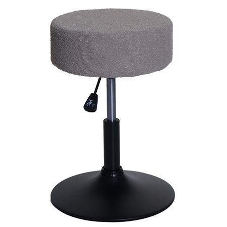 Taburete BLOOM, Giratorio 360º, Grueso Acolchado, en Tela color Gris Topo