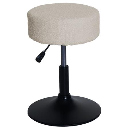 Taburete BLOOM, Giratorio 360º, Grueso Acolchado, en Tela color Blanco Crema