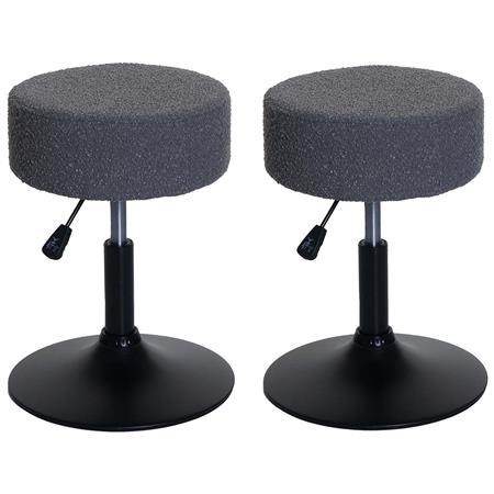 Lote de 2 Taburetes BLOOM, Giratorio 360º, Grueso Acolchado, en Tela color Gris Oscuro